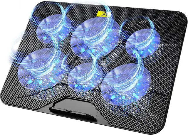 Laptop Cooling Pad with 6 Fans, 7-Angle Adjustable, Fits 13-17.3 Inch Laptops