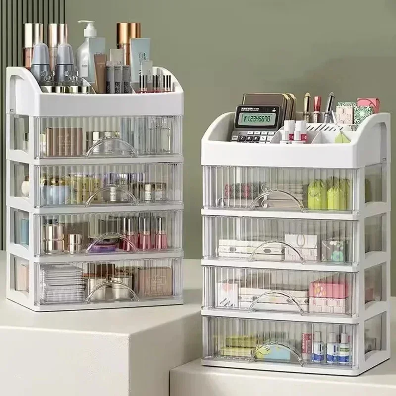 Hot Drawer Makeup Organizer Large Capacity Plastic Makeup Storage Box Lipstick Holder Large Capacity Office Supplies Storage Box 2