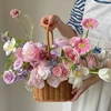 Handwoven Storage Basket Vegetable Flower Plant Hand Baskets Rattan  Snack Bread Picnic Basket Desktop Sundries Organizer 4