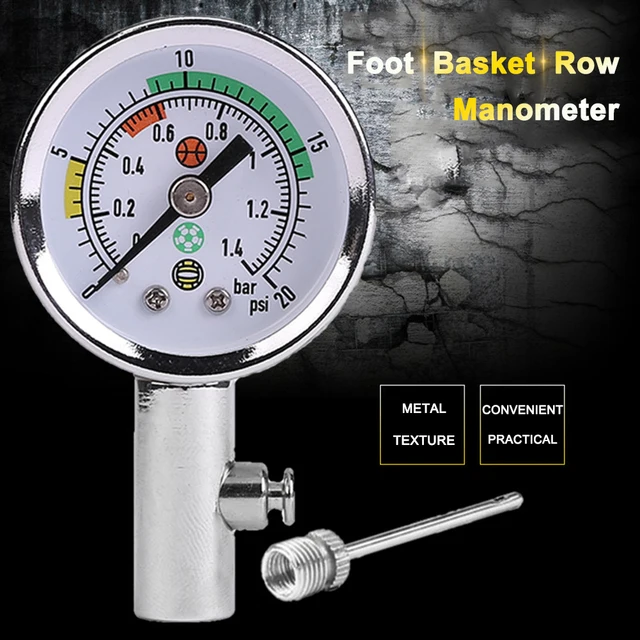 Soccer Ball Pressure Gauge Air Watch Basketball Football Volleyball Barometers Portable with Air Release Valve Inflatable Tools