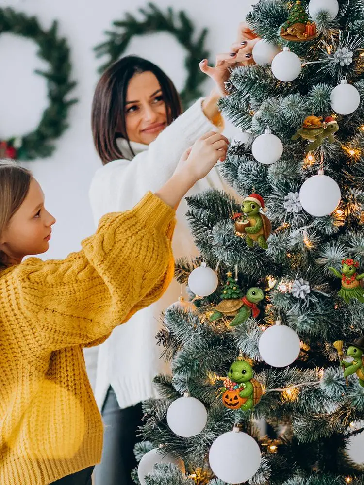 Christmas Sea Turtle Advent Countdown 24 Days 2D Acrylic Decor Sea Turtle Ornament 2025 Countdown Calendar for Holiday Home Car - Image 4