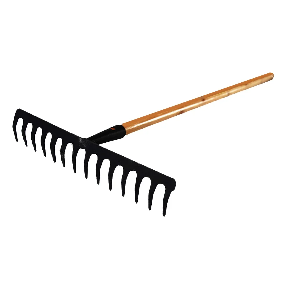 Farming Rake Stainless Steel Rake 14-Tooth Hay Deciduous Pine Soil Garden Gardening Tools Agricultural Farm Household Tools