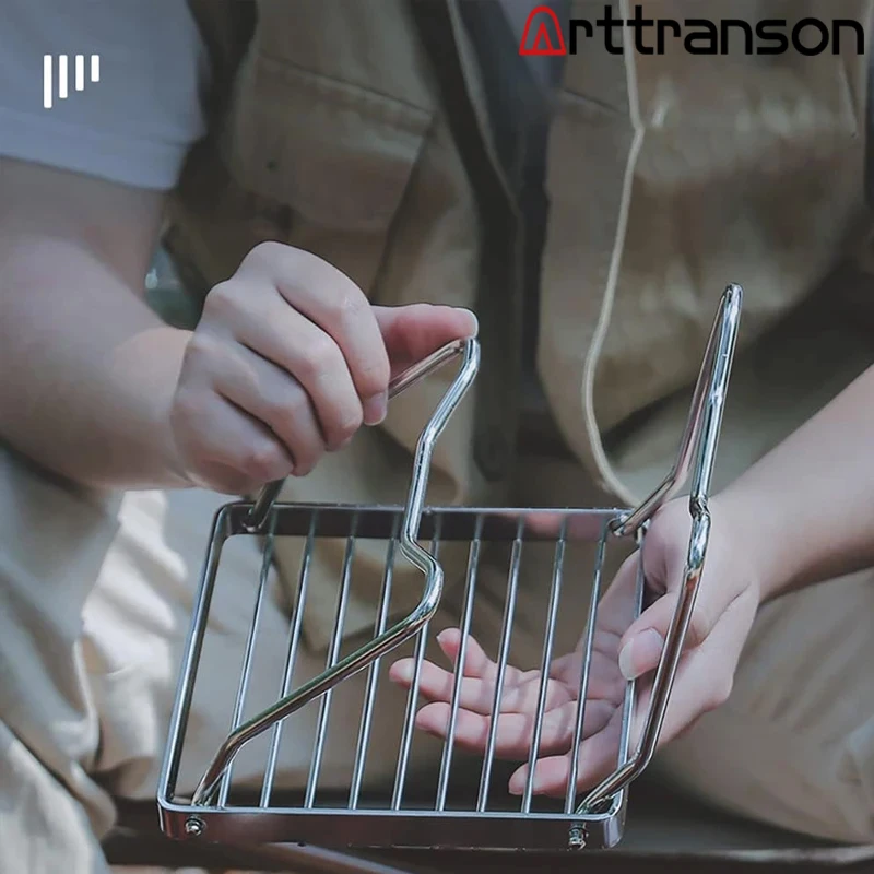 Outdoor Stainless Steel Stove Holder Camping Portable Folding Mini Barbecue Rack Set Pot Holder Baking Tray barbecue rack set