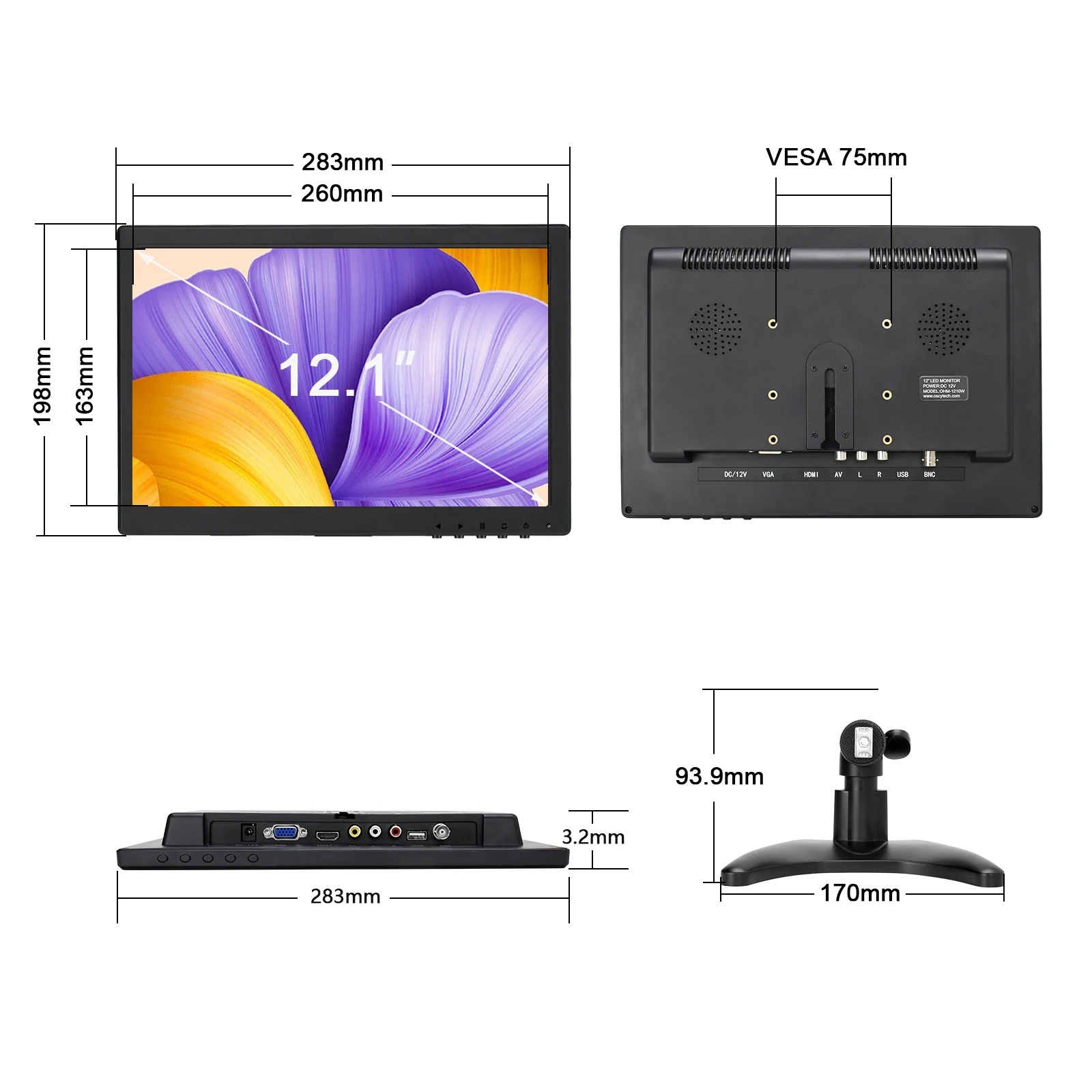 繫 ͸ Ǯ HD LED  , 1280*800 ػ, VGA, USB, HDMI, BNC ̽,   Ŀ, 12 ġ