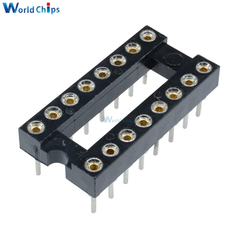 1PCS 16Pin DIP SIP Round IC Sockets Adaptor Solder Type Gold Plated