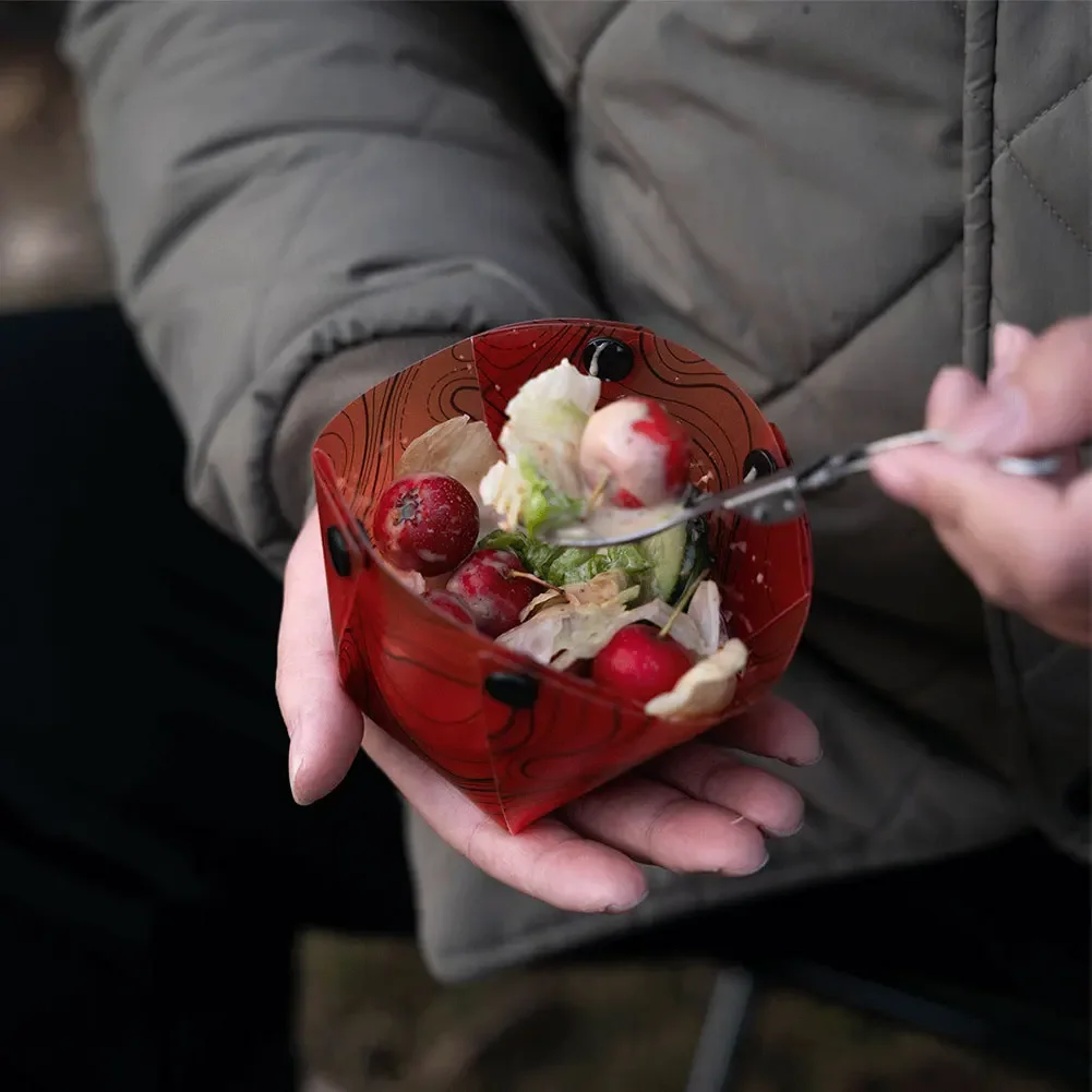 Outdoor Lightweight Folding Tableware Wear Resist Ultra Light Tableware Set Plastic Bowl Plate Cup Filter for Camping Hiking