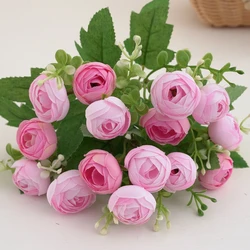 Silk Artificial Flower Buds for Festive and Wedding Décor - Elegant Bridal Bouquets, Wreaths, and Home Decoration Pieces (Pink)