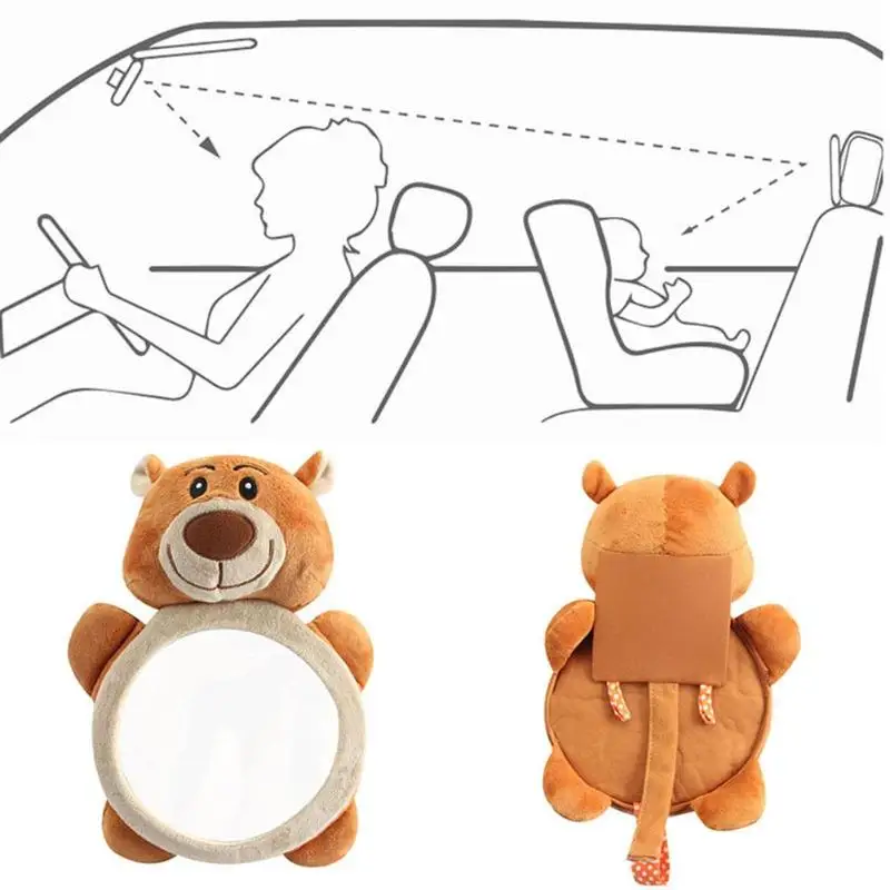 Cute Baby Rear Facing Mirrors Adjustable Safety Car Baby Mirror Back Seat Headrest Rearview Mirror Car Safety for Kids Child