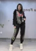 Gitter Rhinestones Knitted Tracksuit For Women Autumn Sports Set Stretchy Casual Hoodies And Trousers Больших размеров 3