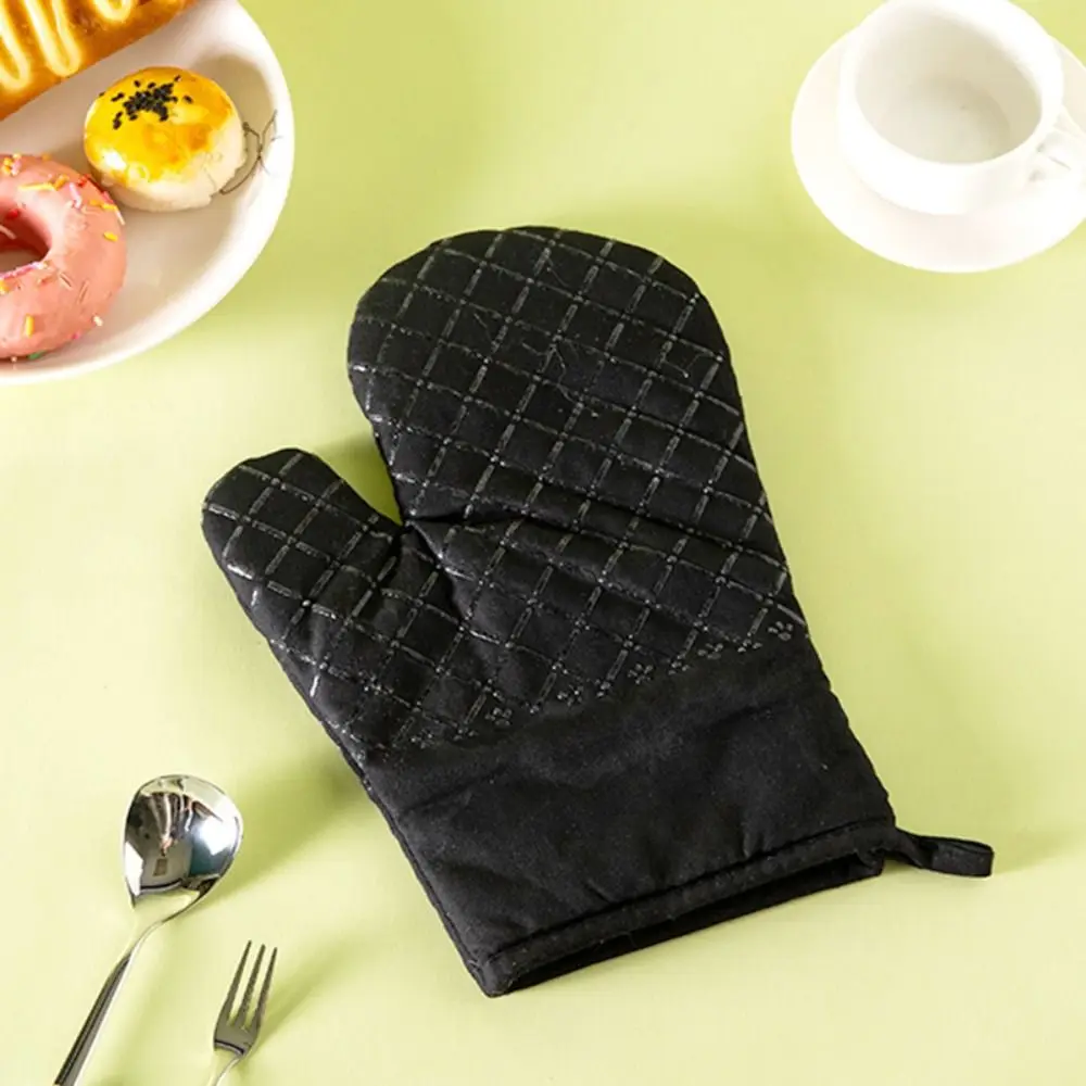 Kitchen Gloves Microwave Cotton Baking Gloves Anti-Scalding Heat Resistant Oven Mitts Non-Slip Insulation