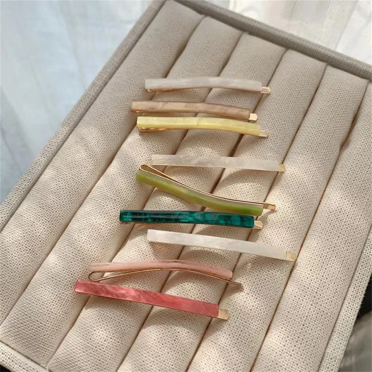 3pcs/set Acetate Barrettes Simple Oblong Geometric Hair Clips Hairpin Side Pins Cute Sweet Women Hair Accessories
