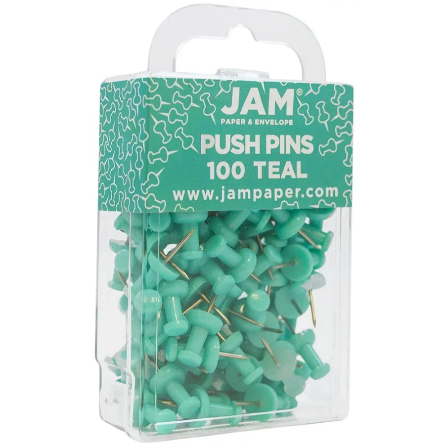 Teal Blue Push Pins for Home and Office Organization