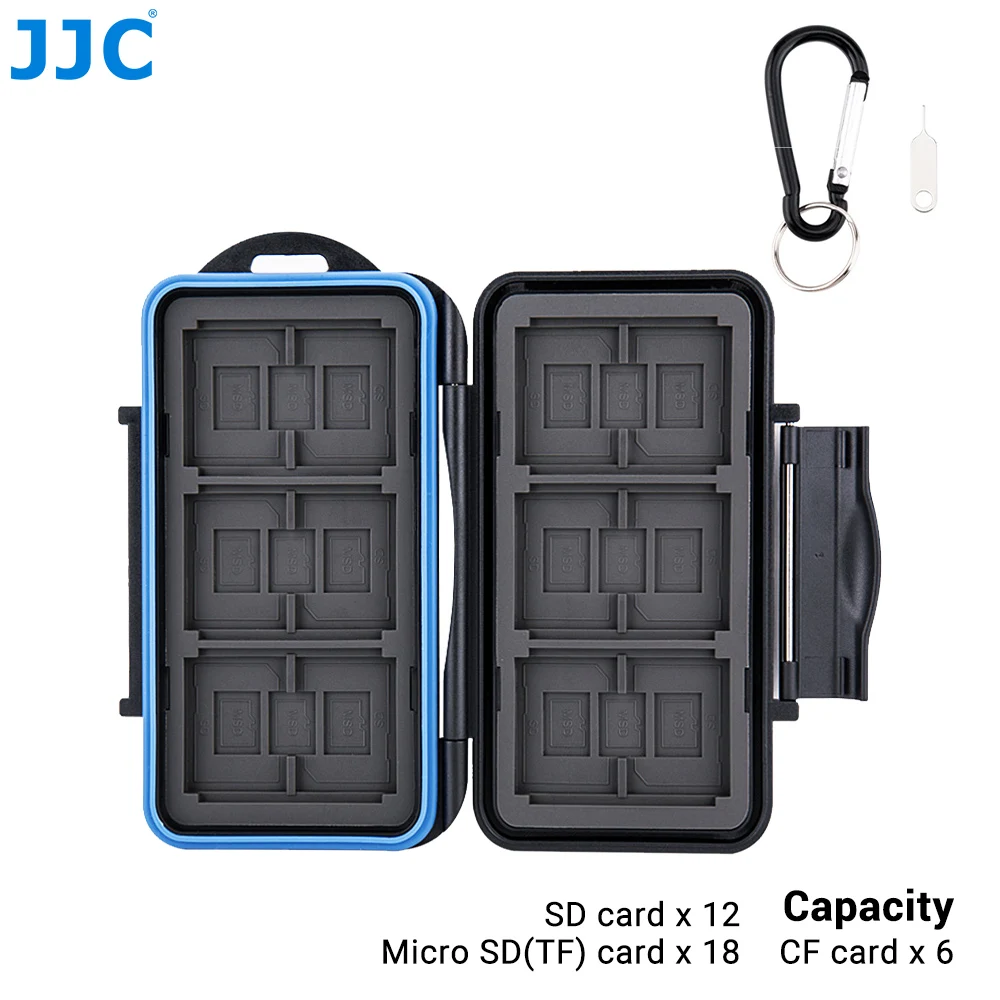 designer camera bags JJC Deluxe Memory Card Case Compact SD Micro SD CF Cfexpress TF Card Slot Holder Protector Storage Box with Carabiner Waterproof travel case for camera Bags & Cases