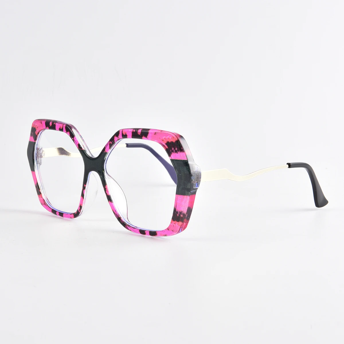 Anti Blue Light Glasses Fashion Eyeglasses Rhaegal Rainbow Hexagon Metal Frame