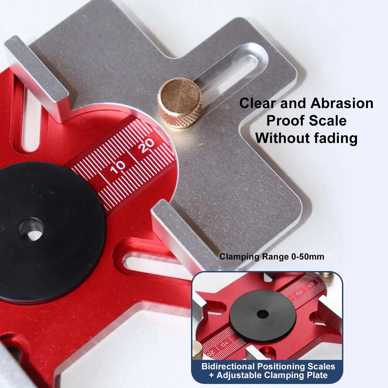 Woodworking Router Slotting Base Wood Router Slotting Locator Clear Scale Abrasion Proof Efficient 2 in 1 Design for Handcraft