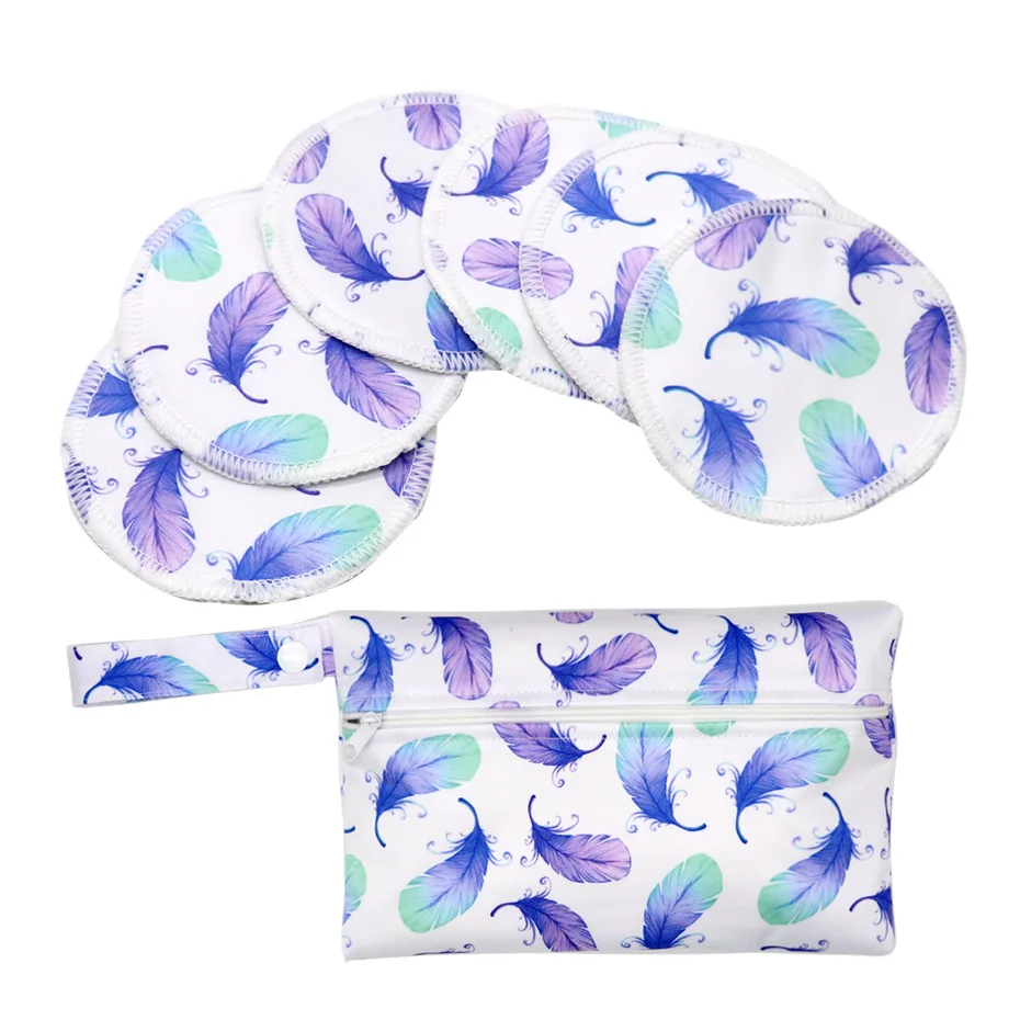 6 pieces of reusable anti-overflow breast pads plus 1 storage bag, lactation breast pads, maternity supplies 6