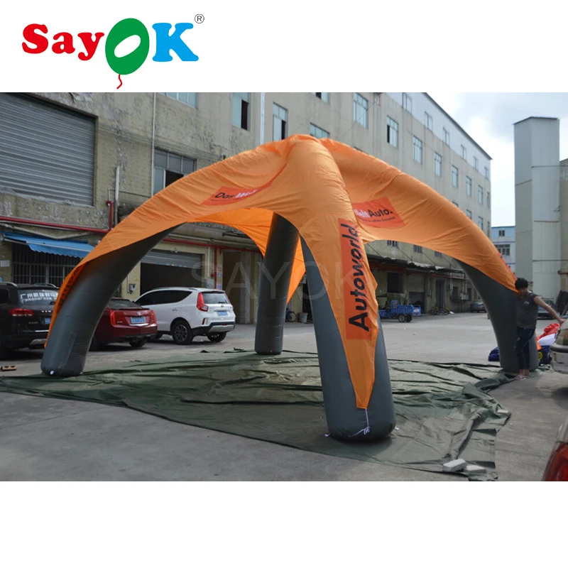 

SAYOK 6m Dia Inflatable Canopy Dome Giant Inflatable Spider Tent Dome with Black Support Legs for Outdoors Event Car Garage Sale