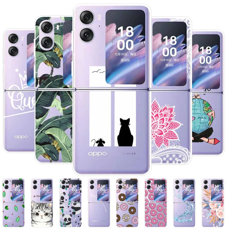 Per Oppo Find N2 Flip Case Cph2437 Custodia Rigida Trasparente Per Pc Cover Per Oppo Find N2 Flip Funda N 2 Flip Protective Coque
