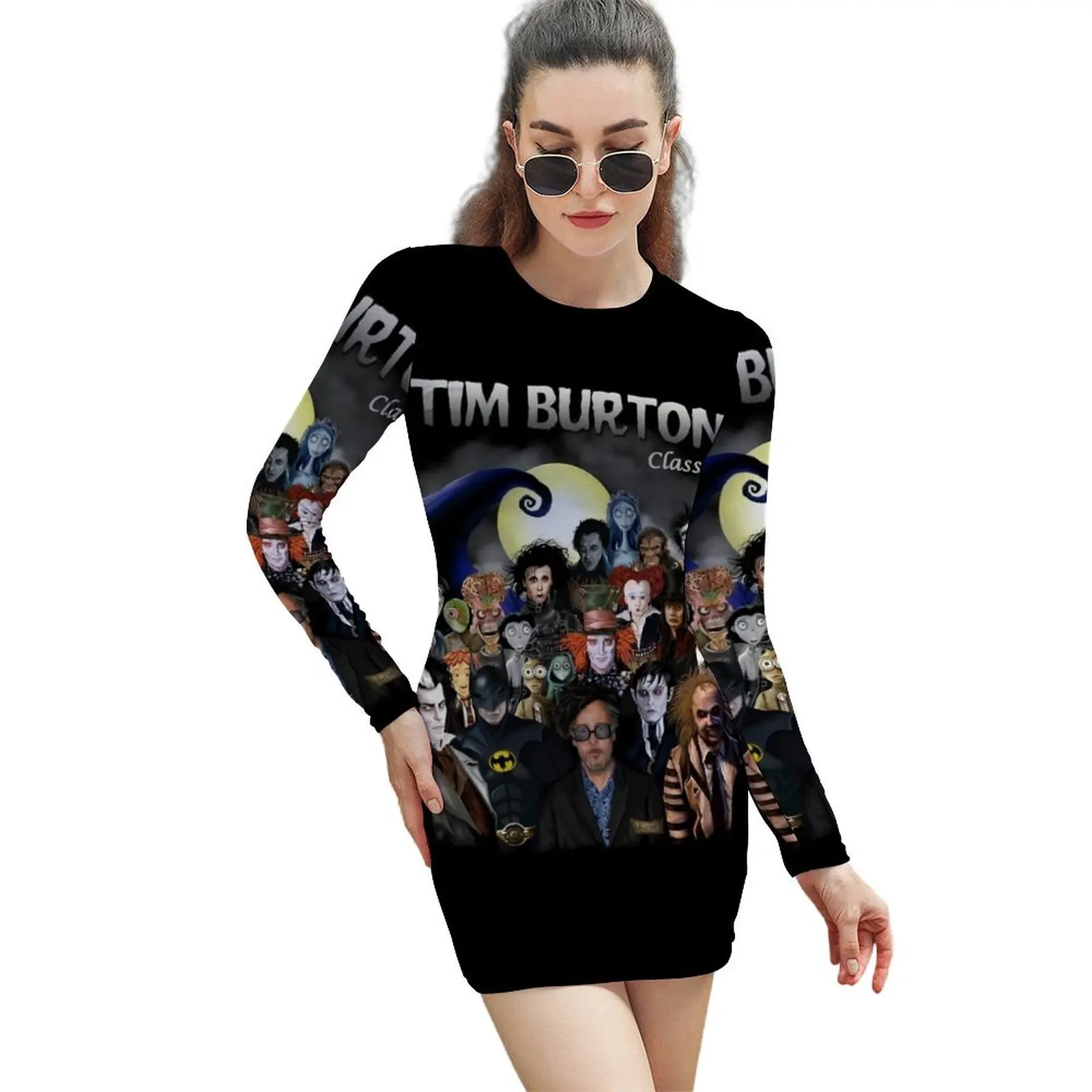 

Tim Burton Classics Long-Sleeved Sheath Dress Long dress woman long dress women