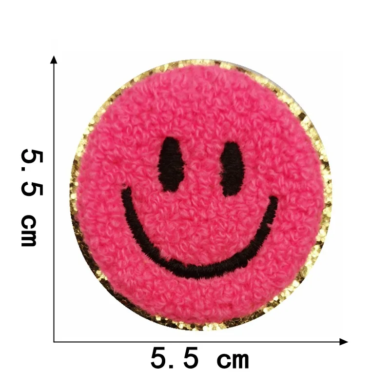 1Pcs Round Expression Smiley Face Patch Clothes Iron on Embroidered Sew Applique Cute Fabric Badge Garment Apparel Accessories 