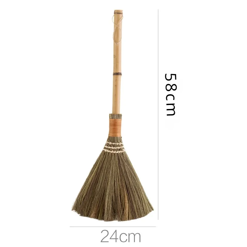 Retro Japanese Soft Hair Wood Floor Sweeping Brooms Straw Braided Household Floor Cleaning Household Floor Useful Cleaning Tools images - 6