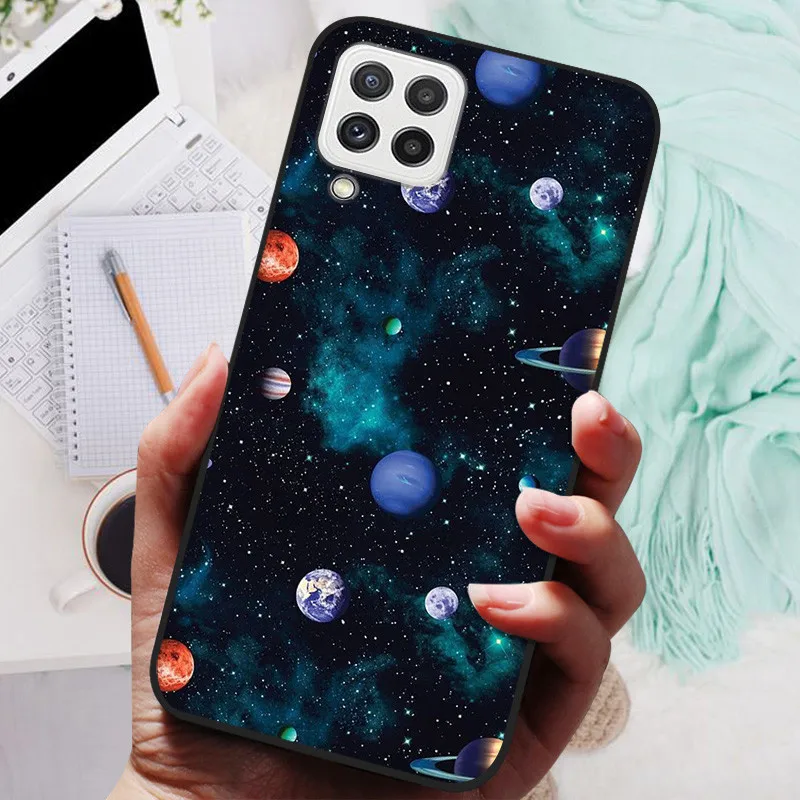 Black Silicone Soft Case with Lion and Wolf Design - Protective Shell for Samsung Galaxy A22/A22s 5G