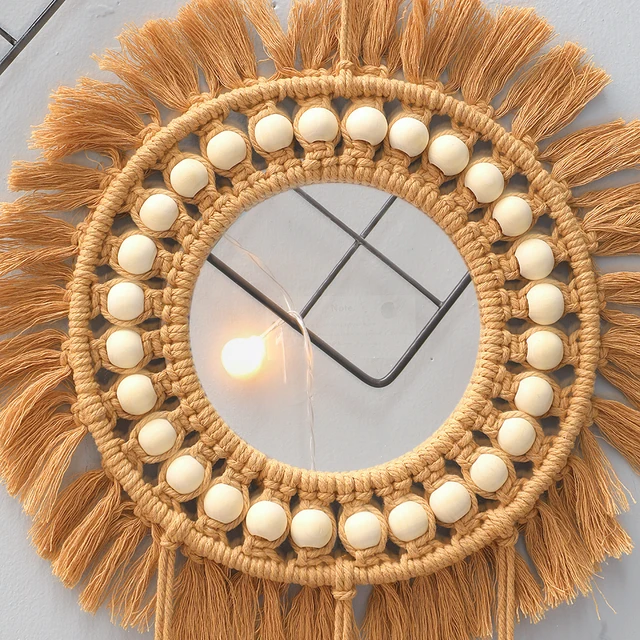 Handwoven Round Wall Mirror 3