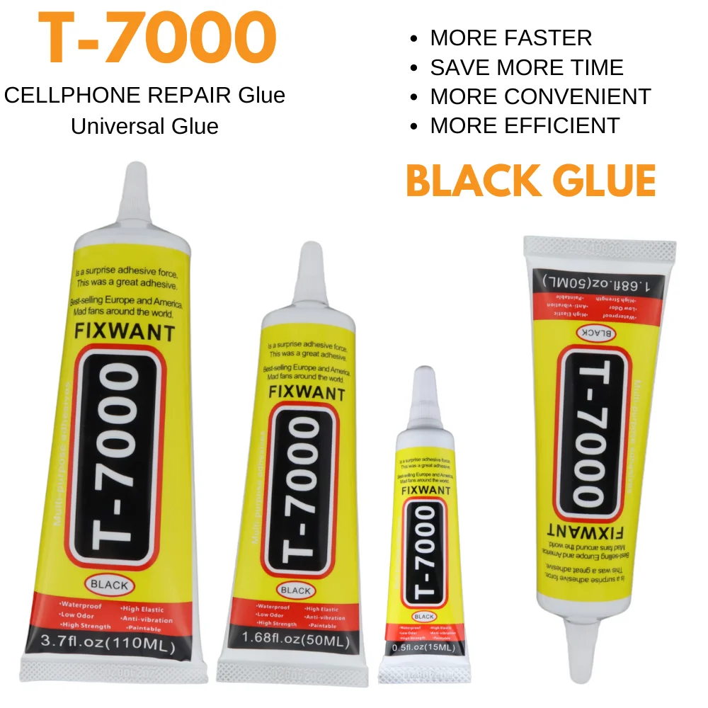 GPGSPAIN Tienda de reparación y repuestos de teléfonos móviles. Pegamento  Adhesivo color negra T-7000 15ml Para Pegar Pantalla LCD Tactil MoviL