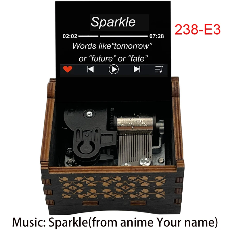 Music Theme Sparkle Mechanical Music Box Lullaby Your Name Kimi No Na Wa Theme Song for Anime Fans Birthday Christmas Gift
