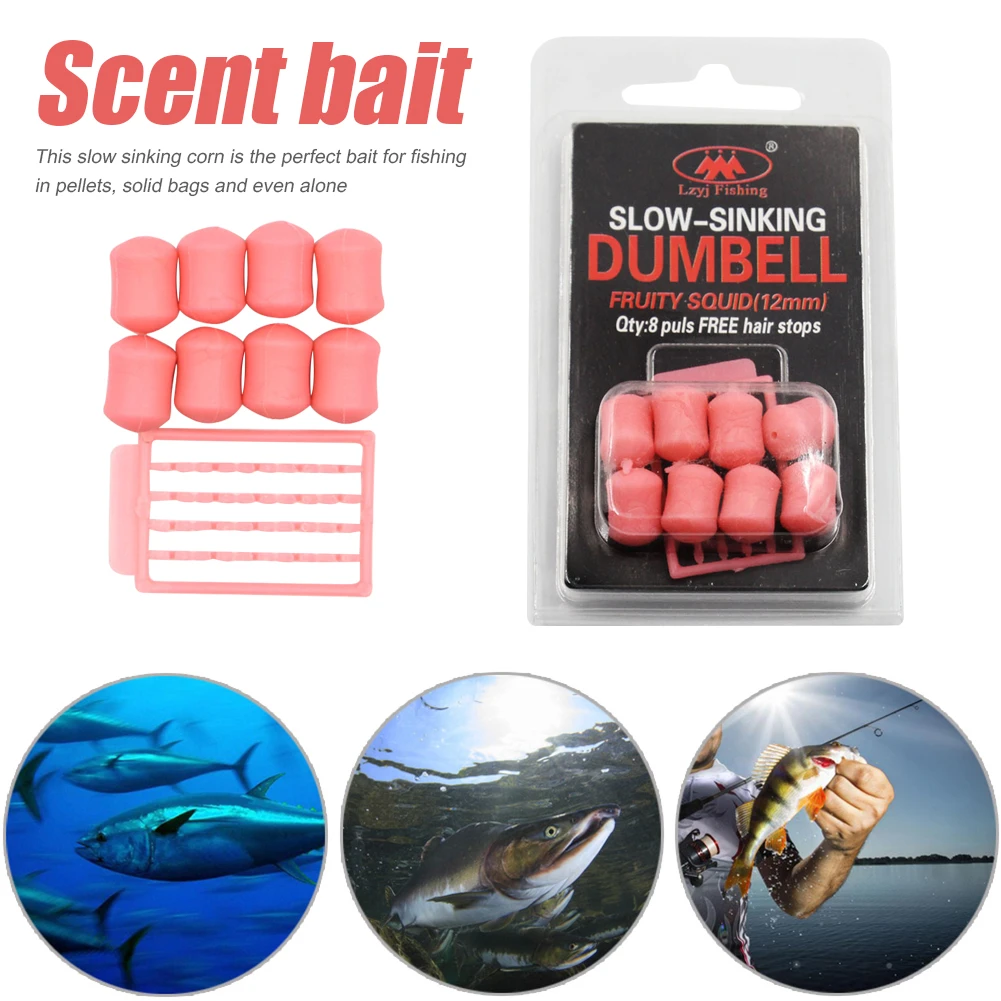 Portable Fishing Baits Dumbbell Carp Feeder Lure Formula Crucian Boilie  Pellets Hook Up Fish Food with Stopper Fishing Tackle