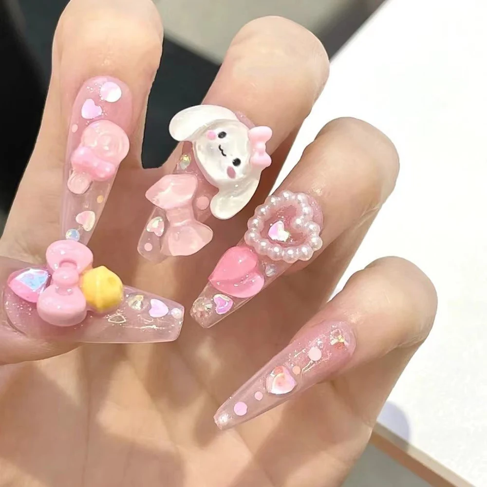 Hello Kitty and Friends Sanrio nail set/ Kawaii nails/ Junk nails