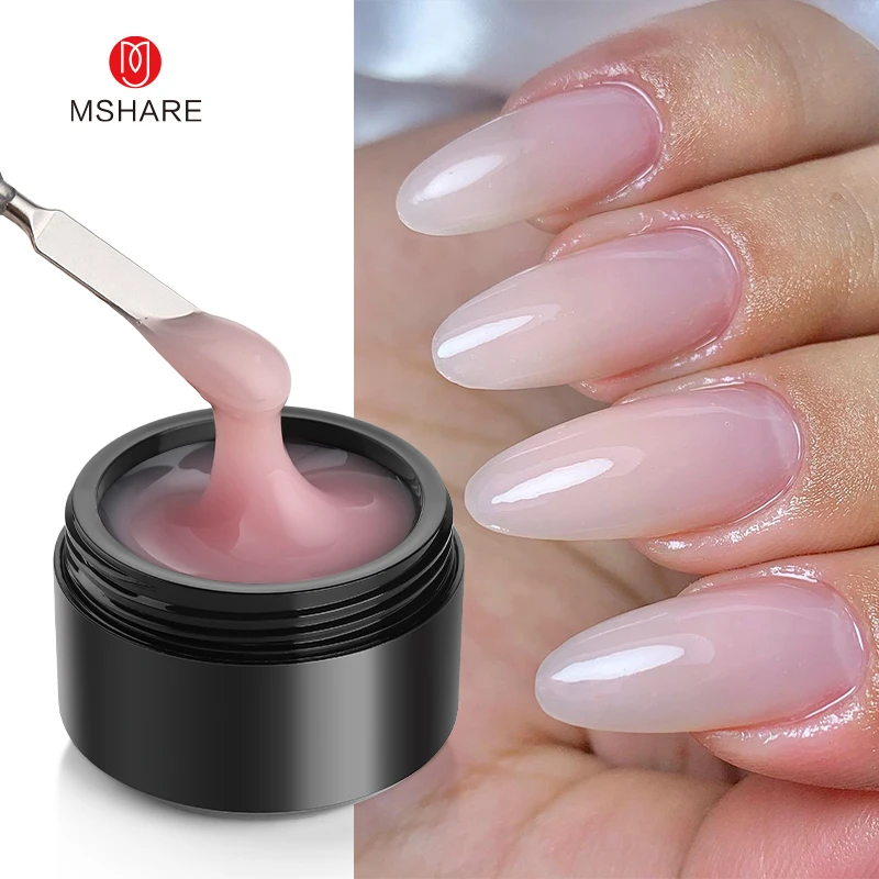 

MSHARE Natural Pink Builder Nails Gel Extension 50ml Self Leveling Cover Shade UV Led Gel