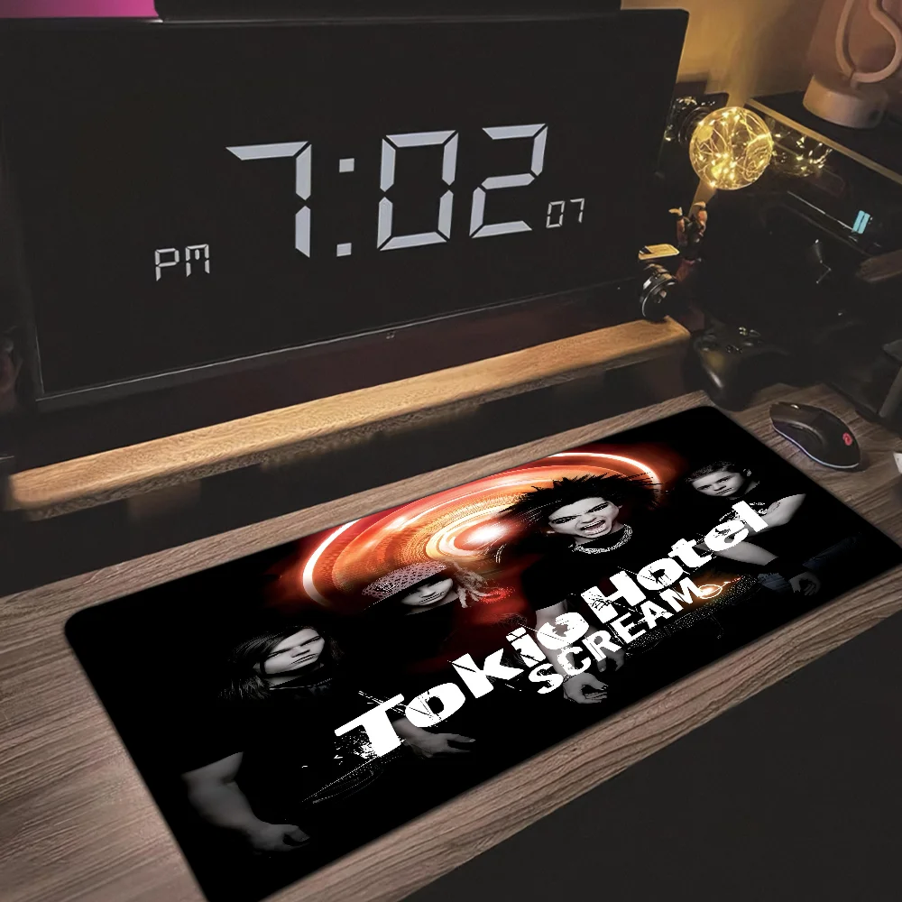 Tokio Hotel Rock Band Bill Kaulitz Girl Pad Keyboards Mat Rubber Gaming Mousepad Desk Mat Large Edge Locking Game Keyboard Pad 6