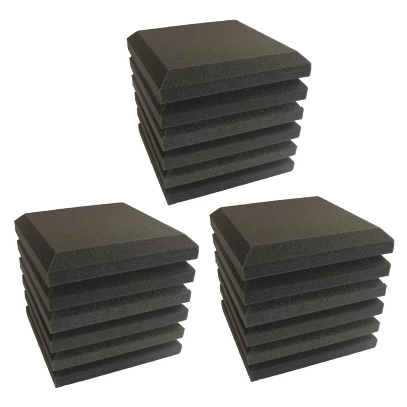 

18 Pcs Studio Acoustic Foam Sound Proofing Ceiling Tile Panels Studio KTV Noise Absorption Square Foam, 25 X 25 X 5Cm