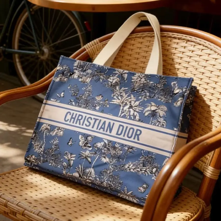 Borsa di Dior, lussuosa borsa tote blu personalizzata con organizer per il trucco, set di borse cosmetiche multiuso, regalo ideale per le vacanze - immagine 4