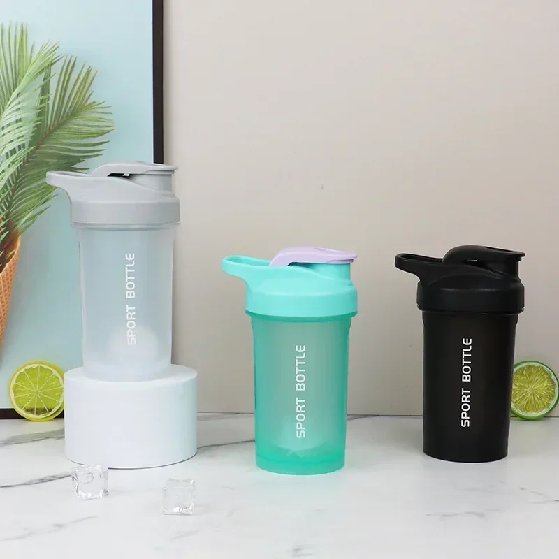 300ml Portable Protein Powder Shaker Bottle Leak Proof Water Bottle for Gym Outdoor Fitness Training Sport Mixing Cup with Scale