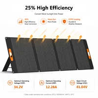 Panneau solaire portable pliable de 420W à haut rendement de conversion, chargeur solaire avec câble de connexion 4-en-1, alimentation solaire extérieure pour station d'alimentation, camping, camping-car, bateau, vie hors réseau. 3