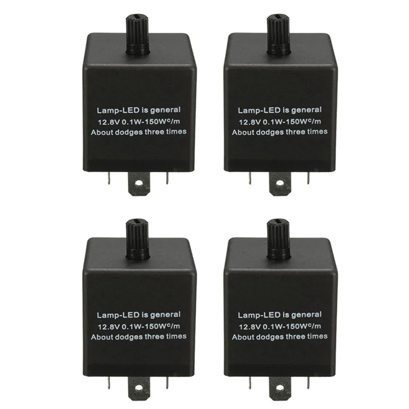 

4X 12V 3 Pin LED Adjustable Car Flasher Flash Relay for Turn Signal Light Indicator