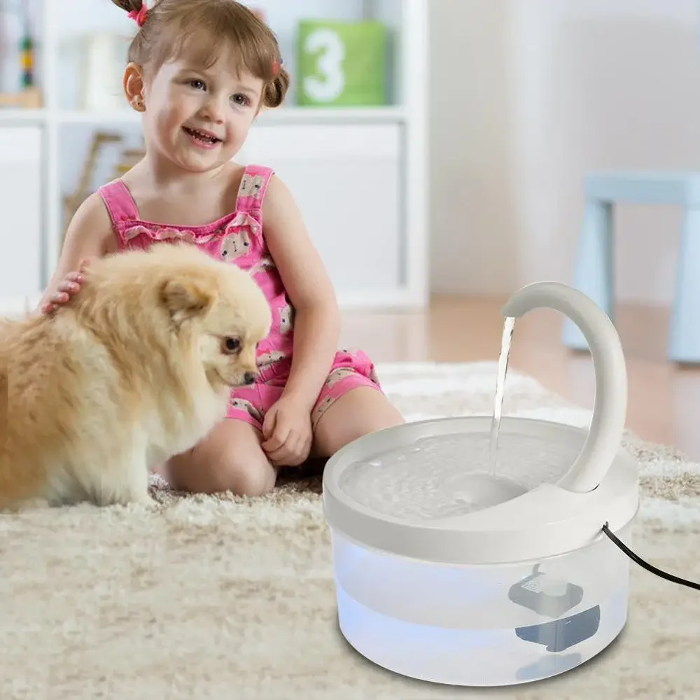

Pet Water Fountain Cat Water Dispenser Automatic Drinking Fountain with LED Light Drinker for Cats Water Dispenser