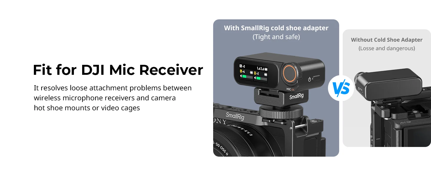 Adattatore Slitta Fredda SmallRig Per Microfoni Wireless DJI, RODE, Saramonic - Foto 9