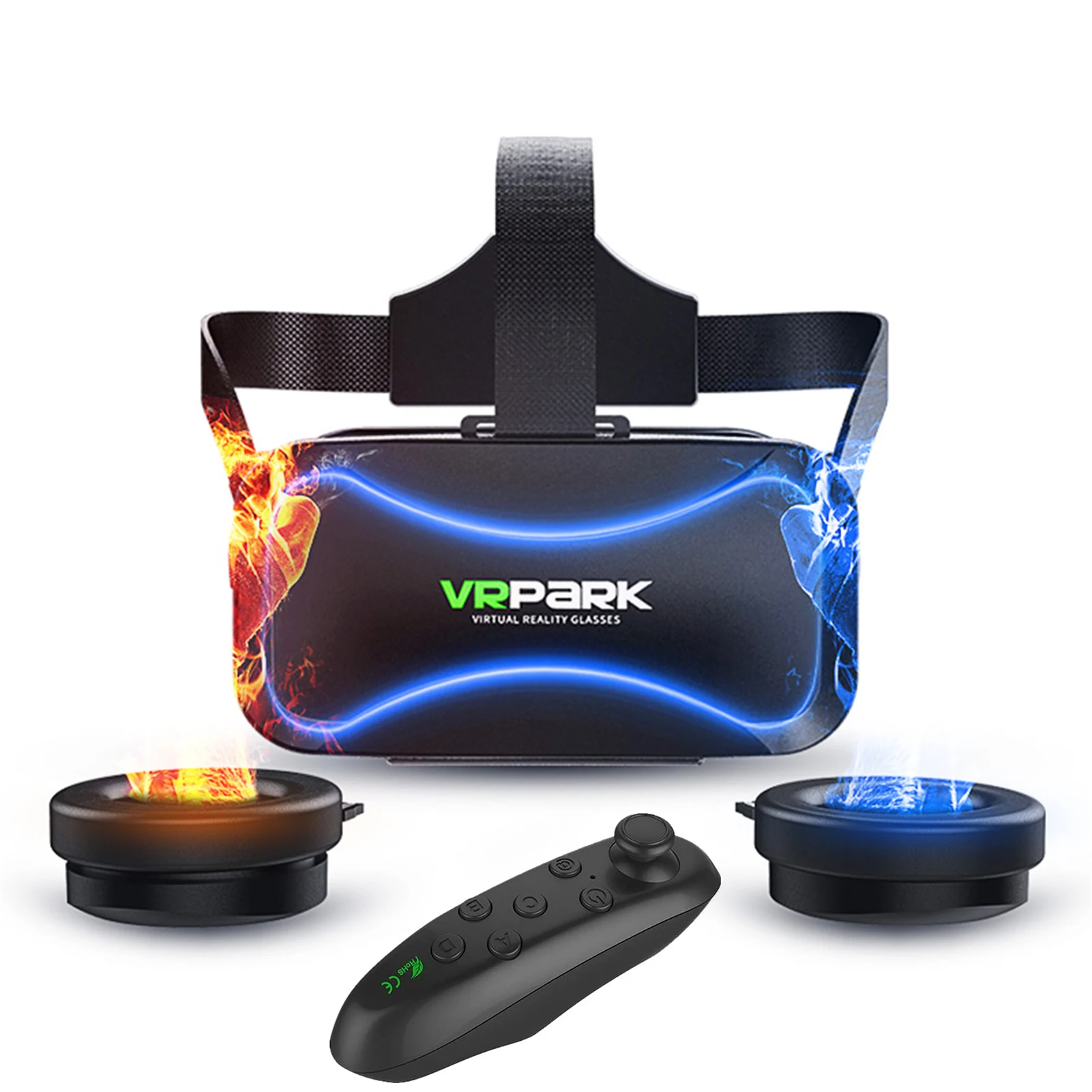 VR Glasses Suit High-quality Adjustable Device With Handle 3D Virtual Reality Helmet Bluehooth 3.0 For Android/IOS/PC Ideal Gift