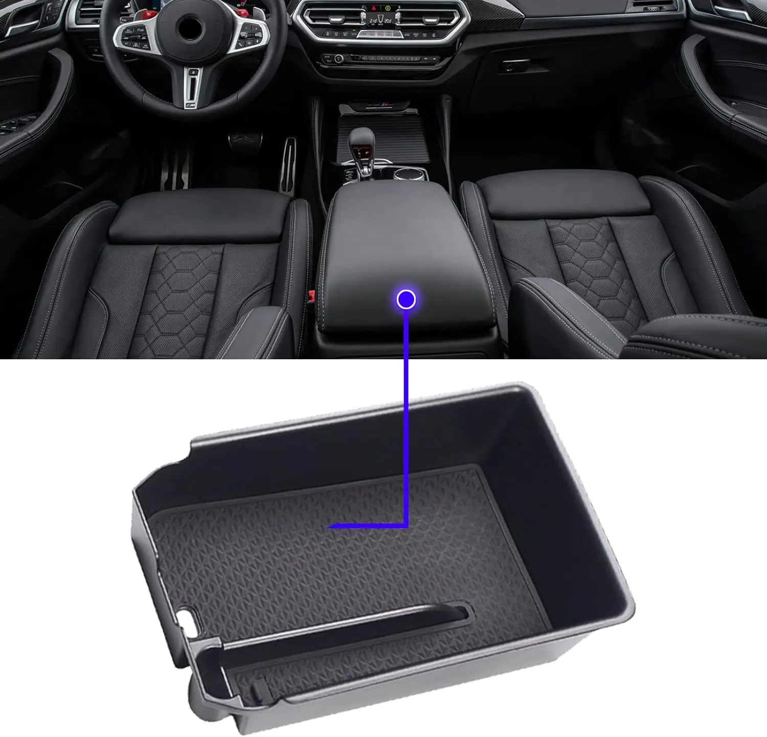 

Подлокотник центральной консоли, ящик для хранения, лоток для хранения Подходит для BMW X3 X4 G01 G02 2018-2024