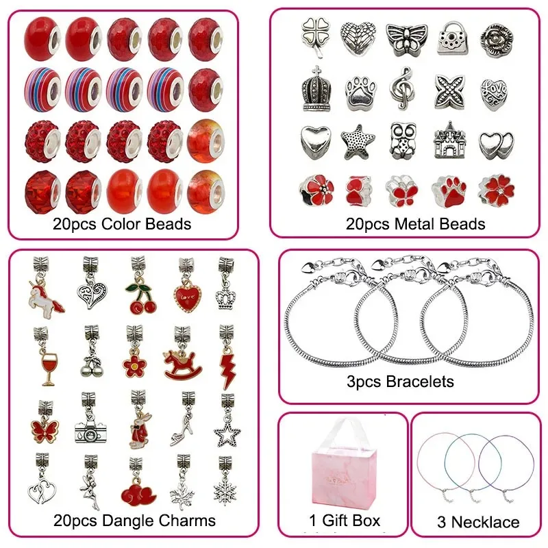 Girls DIY Bracelet Making Kit with Beads Pendant Charms Bracelets And Necklace String Jewelry Making Accessories for Creativity - 3