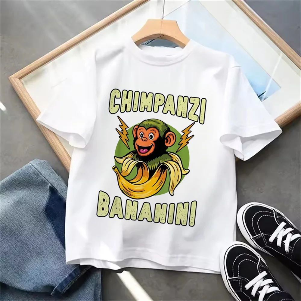 Italian Brainrot Animals Kids T-shirt - Cute and Absorbent Casual Summer Tee