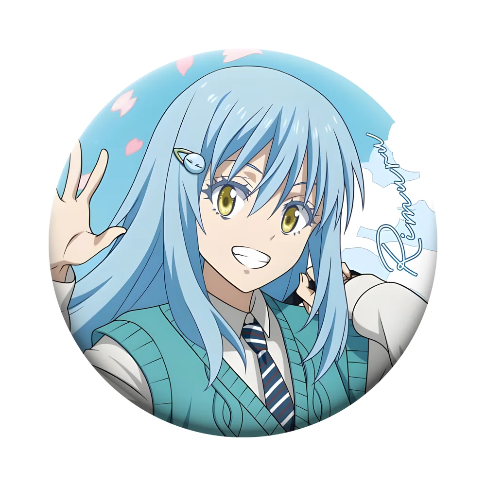 Tensura Anime Slime Acrylic Metal Badge Pin - Rimuru & Milim Design