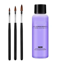 120ML Monomer Acrylic Nail Liquid 4 oz - Professional Acrylic Nail Liquid Monomer for Acrylic Powder Nails Extension Nail Brush 1