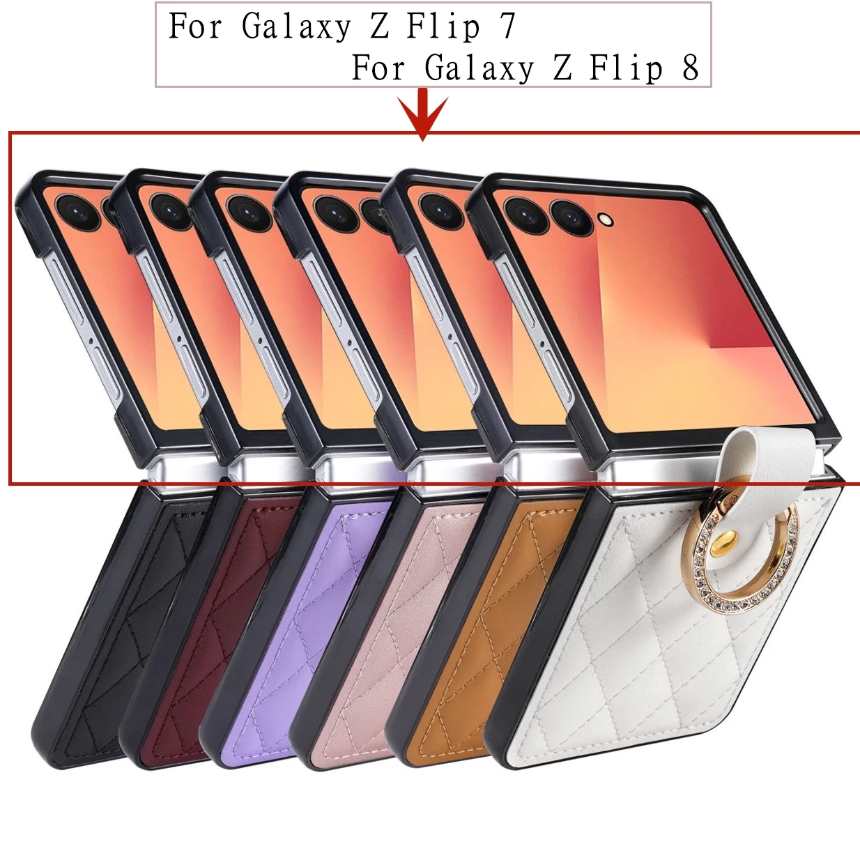 Premium PU Leather Ring Holder Phone Case - Shockproof Protection Cover