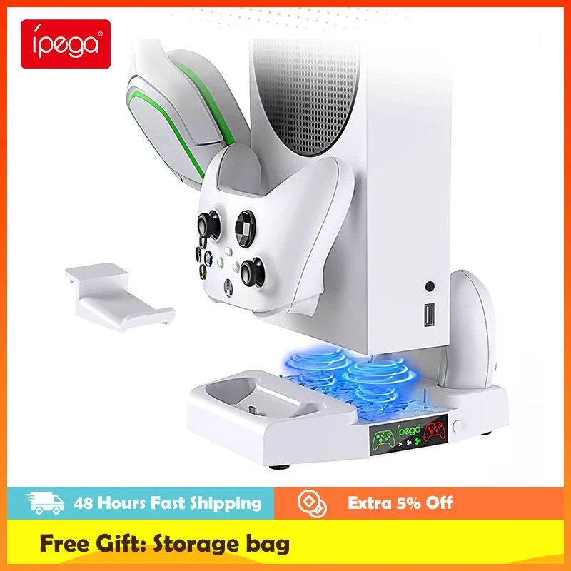 Caricabatterie Per Ventola Di Raffreddamento Ipega Pg-Xbs011 Per Xbox Vertical Stand 2 Controller Dock Station Di Ricarica Rapida Per Console Xbox Ser
