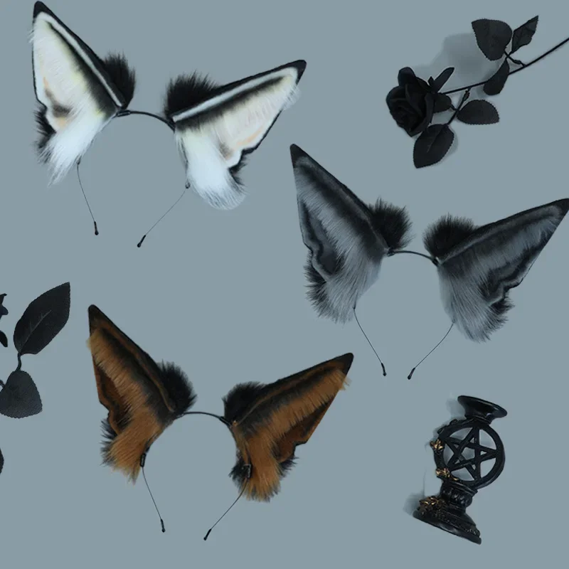 

Anubis Hu Lang Plush Ear Headwear Cosplay Prop Anubis Cute Beast Ear Hairhoop Halloween Masquerade Party Headwear Hairhoop