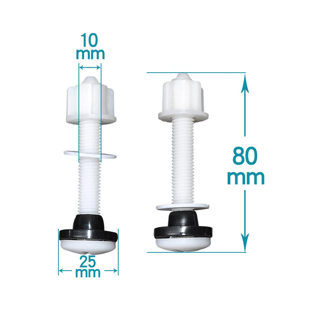 2pcs Plastic Toilet Hinge Close Coupling Bolts Fastening Repairing Toilet Seat Installation Parts Bathroom Fixture